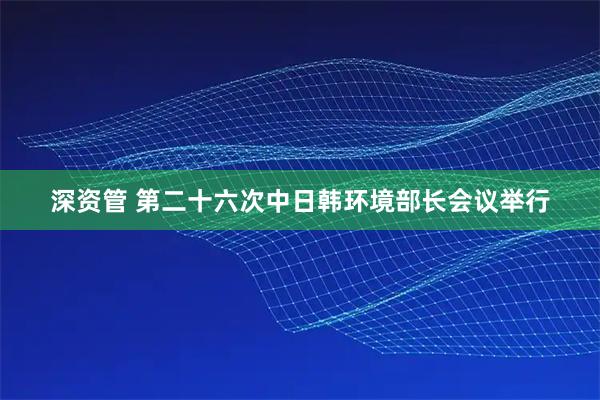深资管 第二十六次中日韩环境部长会议举行