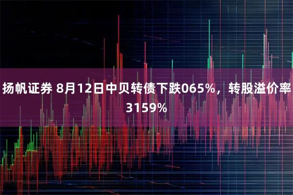 扬帆证券 8月12日中贝转债下跌065%，转股溢价率3159%